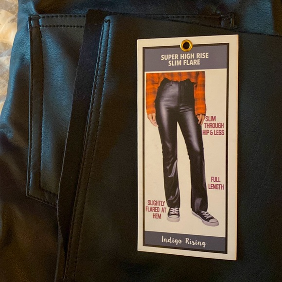 Brand New, Never Worn, size 3/26. Leather bootcut, high rise slim flare pants. - Picture 6 of 6